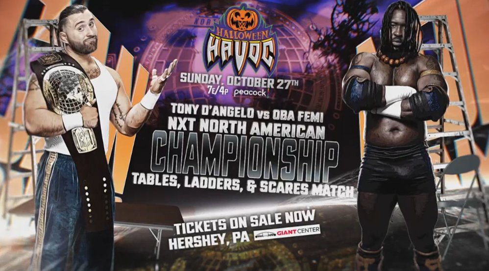 Tony D’Angelo y Oba Femi lucharán por el Campeonato Norteamericano de NXT en un ‘Tables Ladders and Scares Match’ en Halloween Havoc 2024