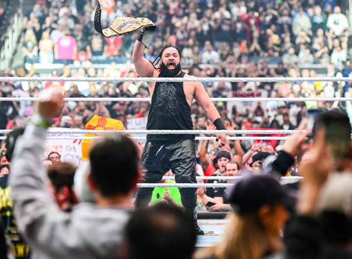 Jacob Fatu reacciona a su victoria en WrestleMania 41 para ganar el Campeonato de Estados Unidos